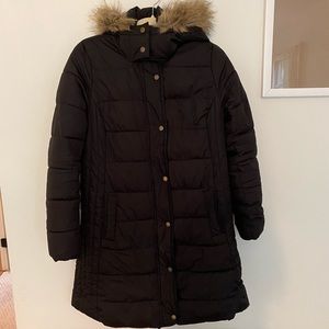 Black Maternity Winter Puff Coat